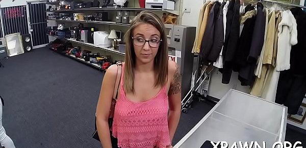  Daring woman has sex in shop